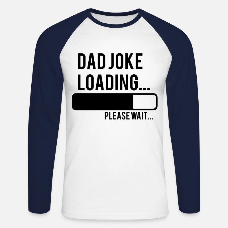 dad joke loading please wait - Unisex Baseballshirt langarm - Weiß/Navy