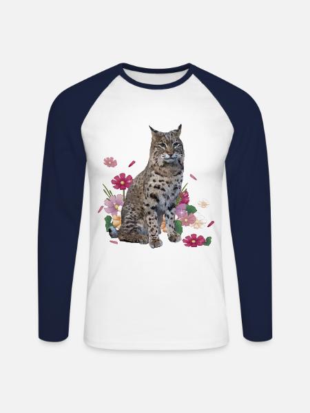 Luchs - Unisex Baseballshirt langarm - Weiß/Navy