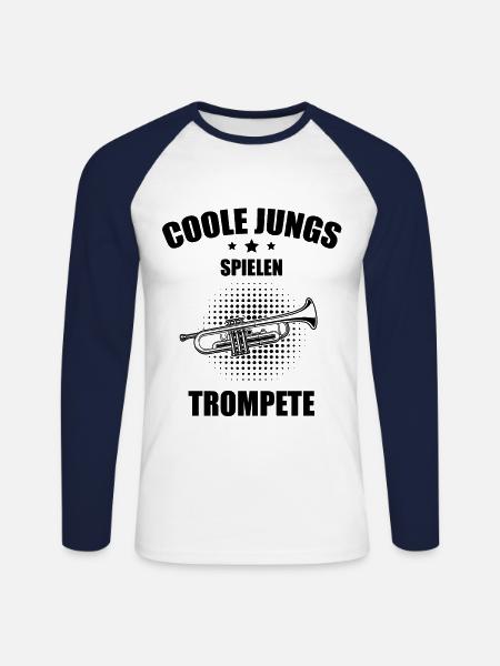 Trompete Trompetenspieler Trompeter - Unisex Baseballshirt langarm - Weiß/Navy