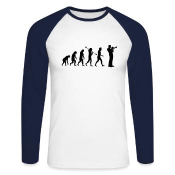 Trumpet Trumpet Player Trumpeter - Unisex Long Sleeve Baseball T-Shirt - white/navy - Front - Nik (191cm)