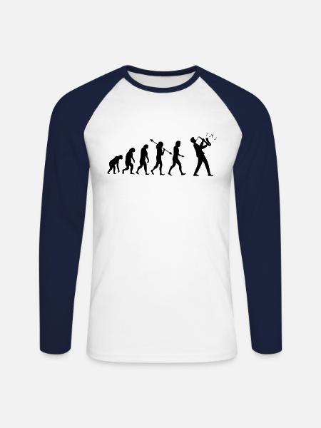 Saxophone Saxophone player Saxophonist - Unisex Long Sleeve Baseball T-Shirt - white/navy