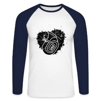 Tenorhorn Joueur de Tenorhorn Joueur de Tenorhorn Joueur de Tenorhorn - T-shirt baseball manches longues Homme - blanc/marine - Devant - Nik (191cm)