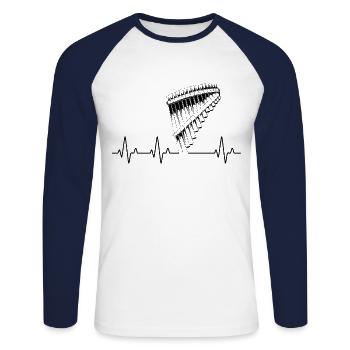 Panflute Panflute player Panflutist - Unisex Long Sleeve Baseball T-Shirt - white/navy - Front - Nik (191cm)