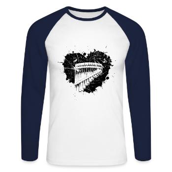 Panflute Panflute player Panflutist - Unisex Long Sleeve Baseball T-Shirt - white/navy - Front - Nik (191cm)