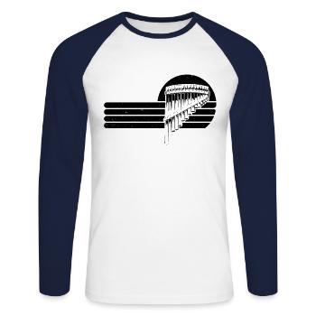 Panflute Panflute player Panflutist - Unisex Long Sleeve Baseball T-Shirt - white/navy - Front - Nik (191cm)
