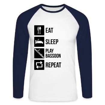 Bassoon Bassoon Bassoon Player Bassoonist - Unisex Long Sleeve Baseball T-Shirt - white/navy - Front - Nik (191cm)
