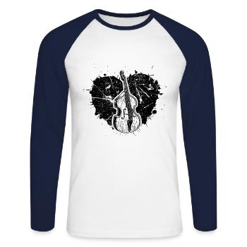 Double bass Double bass player Double bass player - Unisex Long Sleeve Baseball T-Shirt - white/navy - Front - Nik (191cm)