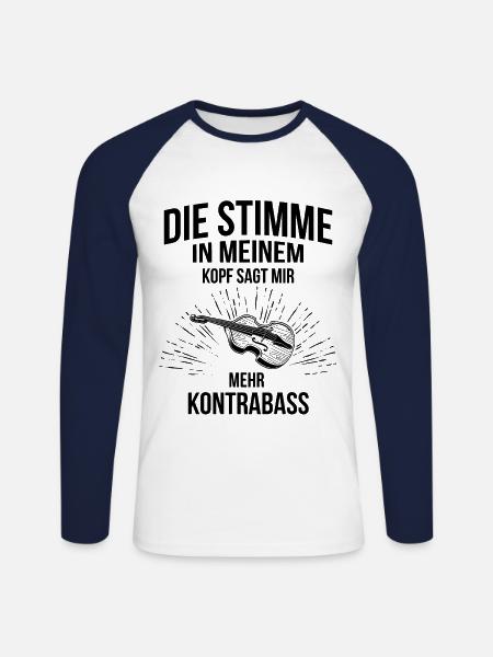 Kontrabass Kontrabassspieler Kontrabassist - Unisex Baseballshirt langarm - Weiß/Navy