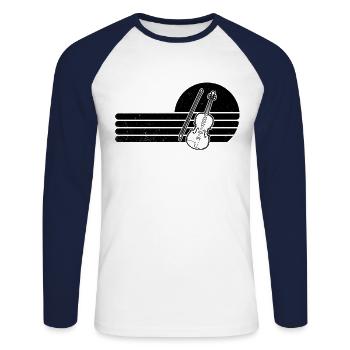 Violon Violoniste Violoniste - T-shirt baseball manches longues Homme - blanc/marine - Devant - Nik (191cm)