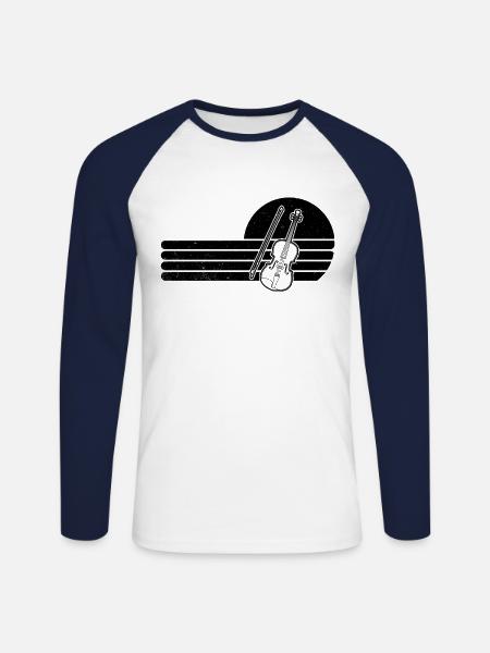Violin Violinist Violinist - Unisex Long Sleeve Baseball T-Shirt - white/navy