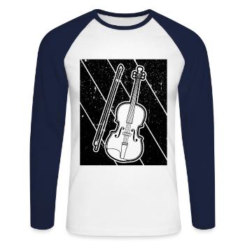 Violon Violoniste Violoniste - T-shirt baseball manches longues Homme - blanc/marine - Devant - Nik (191cm)