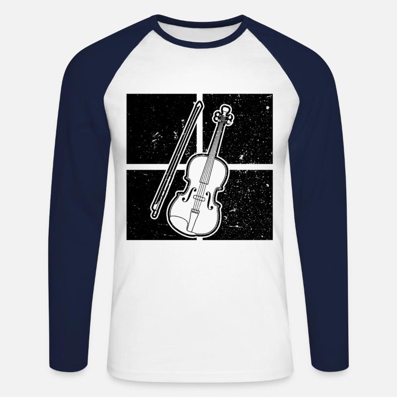 Violin Violinist Violinist - Unisex Long Sleeve Baseball T-Shirt - white/navy