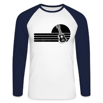 Ukulele Ukulele Player Ukulelist - Unisex Long Sleeve Baseball T-Shirt - white/navy - Front - Nik (191cm)
