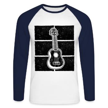 Ukulele Ukulele Player Ukulelist - Unisex Long Sleeve Baseball T-Shirt - white/navy - Front - Nik (191cm)