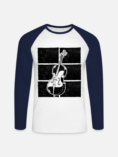 Cello Cellospieler Cellist - Unisex Baseballshirt langarm - Weiß/Navy