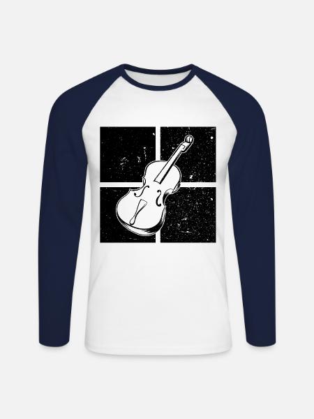 Cello Cellospieler Cellist - Unisex Baseballshirt langarm - Weiß/Navy