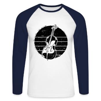 Cello cello player cellist - Unisex Long Sleeve Baseball T-Shirt - white/navy - Front - Nik (191cm)