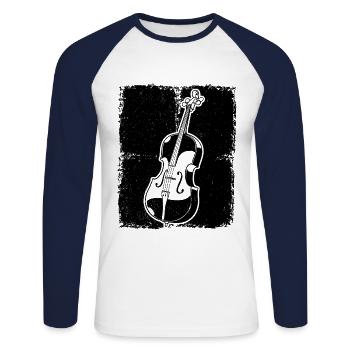 Cello Cellospieler Cellist - Unisex Baseballshirt langarm - Weiß/Navy - Vorne - Nik (191cm)