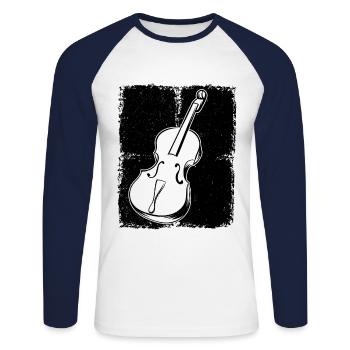Cello cello player cellist - Unisex Long Sleeve Baseball T-Shirt - white/navy - Front - Nik (191cm)