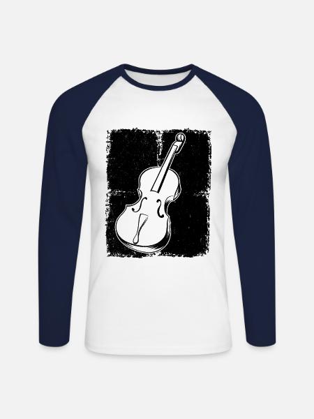 Cello Cellospieler Cellist - Unisex Baseballshirt langarm - Weiß/Navy