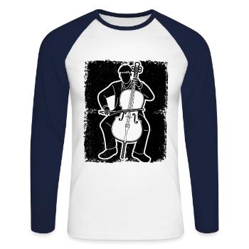 Cello cello player cellist - Unisex Long Sleeve Baseball T-Shirt - white/navy - Front - Nik (191cm)