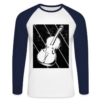 Cello Cellospieler Cellist - Unisex Baseballshirt langarm - Weiß/Navy - Vorne - Nik (191cm)