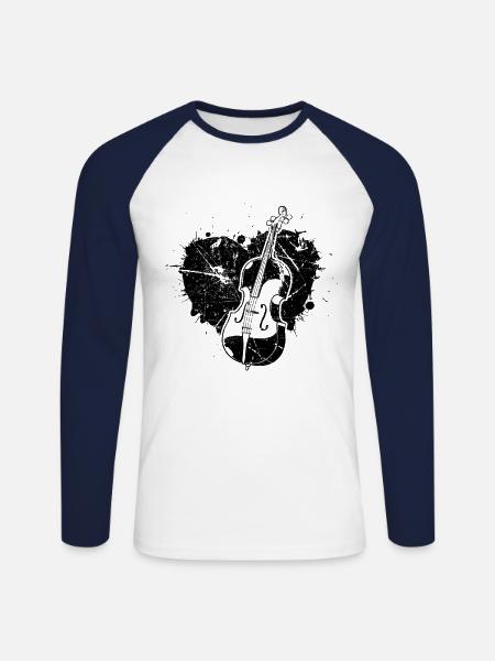 Cello Cellospieler Cellist - Unisex Baseballshirt langarm - Weiß/Navy