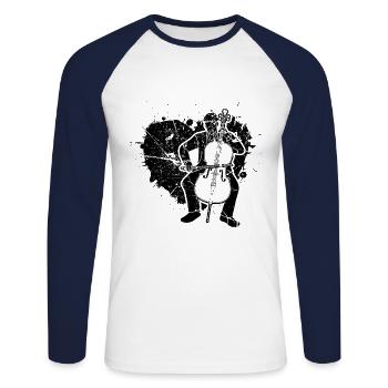 Cello cello player cellist - Unisex Long Sleeve Baseball T-Shirt - white/navy - Front - Nik (191cm)