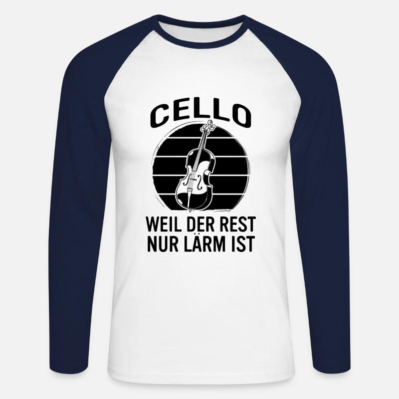 Cello Cellospieler Cellist - Unisex Baseballshirt langarm - Weiß/Navy