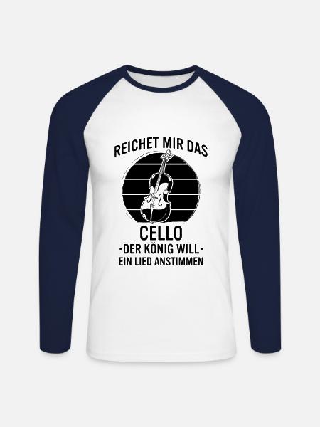 Cello Cellospieler Cellist - Unisex Baseballshirt langarm - Weiß/Navy