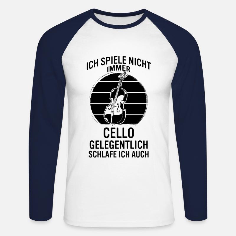 Cello Cellospieler Cellist - Unisex Baseballshirt langarm - Weiß/Navy
