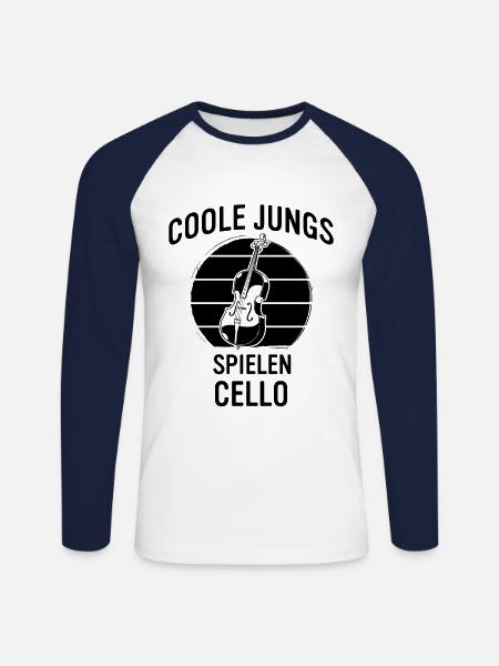 Cello Cellospieler Cellist - Unisex Baseballshirt langarm - Weiß/Navy