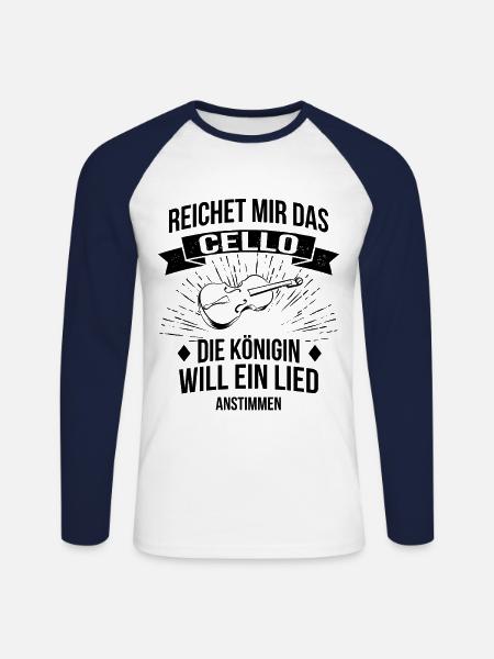 Cello Cellospieler Cellist - Unisex Baseballshirt langarm - Weiß/Navy