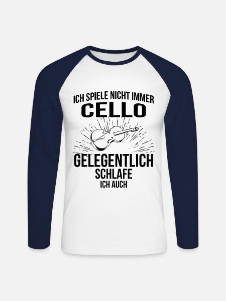 Cello Cellospieler Cellist - Unisex Baseballshirt langarm - Weiß/Navy