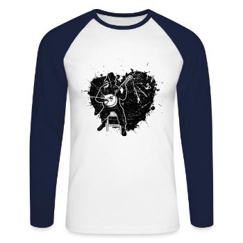 Banjo Banjo joueur Banjoïste - T-shirt baseball manches longues Homme - blanc/marine - Devant - Nik (191cm)