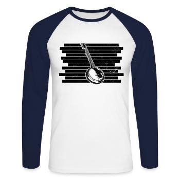 Banjo Banjo joueur Banjoïste - T-shirt baseball manches longues Homme - blanc/marine - Devant - Nik (191cm)