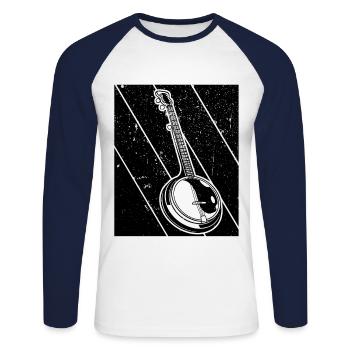 Banjo Banjo joueur Banjoïste - T-shirt baseball manches longues Homme - blanc/marine - Devant - Nik (191cm)