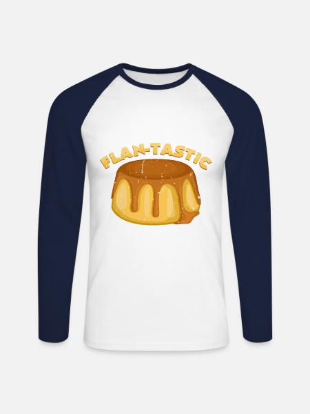 Flan - Tastic | Pie Pun sjove ord - Langærmet herre-baseballshirt - hvid/marineblå