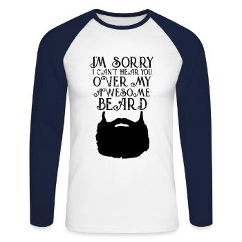 Beard - Beard - Unisex Long Sleeve Baseball T-Shirt - white/navy - Front - Nik (191cm)