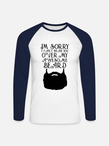 Bart - Beard - Unisex Baseballshirt langarm - Weiß/Navy