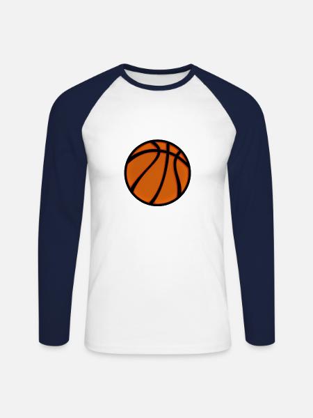 Basketball Ball Sport - Unisex Baseballshirt langarm - Weiß/Navy