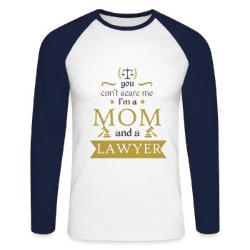Cadeau de profession d'avocat - T-shirt baseball manches longues Homme - blanc/marine - Devant - Nik (191cm)