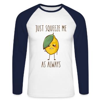Lemon Comic Chibi Anime Emo Gothic Gift - Unisex Long Sleeve Baseball T-Shirt - white/navy - Front - Nik (191cm)