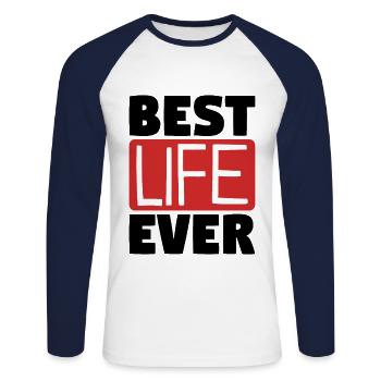 Zeugen Jehovas Zitat JHWH Christ Spruch Geschenk - Unisex Baseballshirt langarm - Weiß/Navy - Vorne - Nik (191cm)
