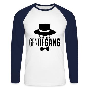 Men bachelor party team saying gift - Unisex Long Sleeve Baseball T-Shirt - white/navy - Front - Nik (191cm)