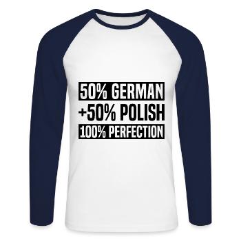Half Pole German Roots Pride Baby Gift - Unisex Long Sleeve Baseball T-Shirt - white/navy - Front - Nik (191cm)