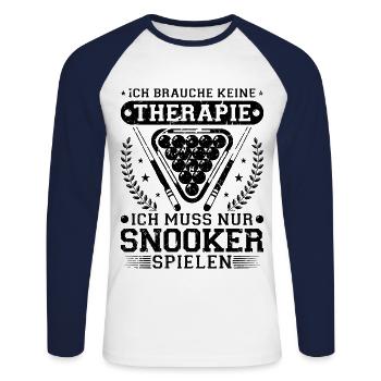 Snookerspieler Snooker - Unisex Baseballshirt langarm - Weiß/Navy - Vorne - Nik (191cm)