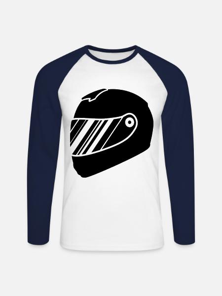 Course de barre de course - T-shirt baseball manches longues Homme - blanc/marine