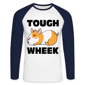 Though Week Guinea Pig Cavy Guinea Pig Owner Anima - Unisex Baseballshirt langarm - Weiß/Navy - Vorne - Nik (191cm)