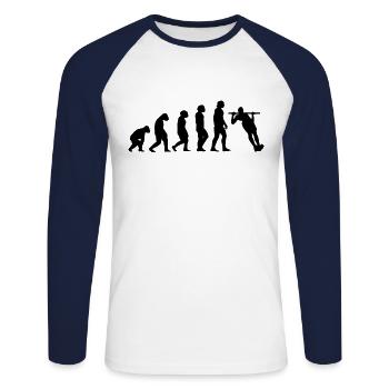 Fitness Calisthenics Evolution - Unisex Baseballshirt langarm - Weiß/Navy - Vorne - Nik (191cm)